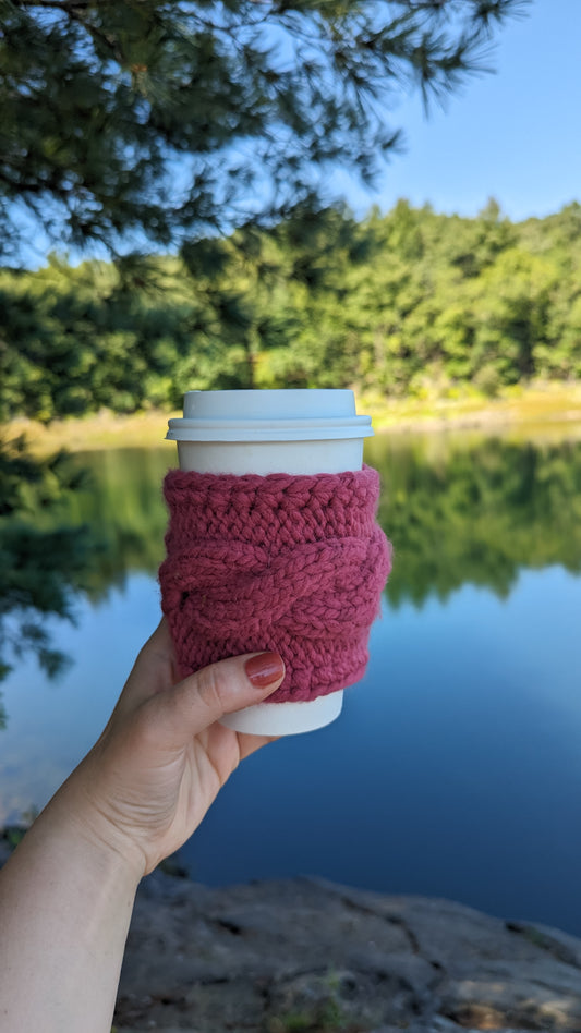 Cosy Cable Knit Woolly Cup Sleeve