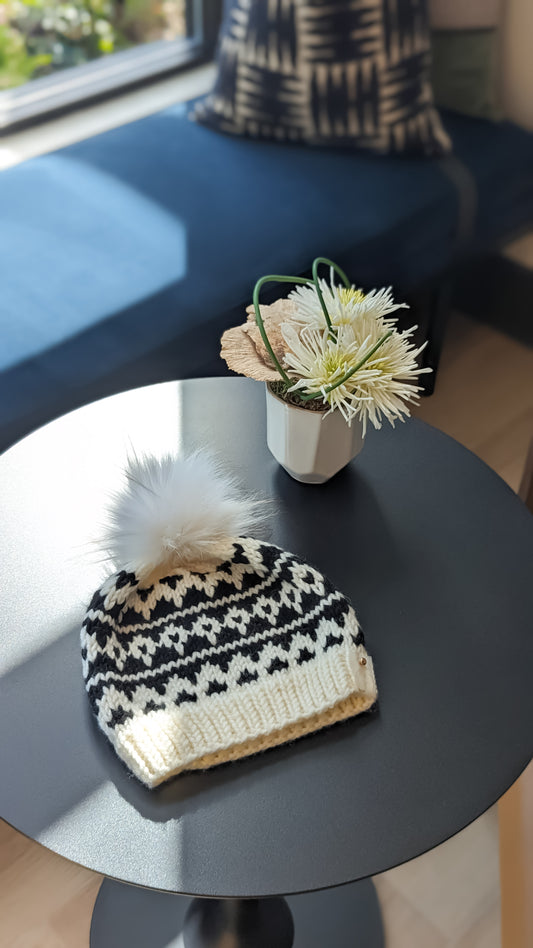 Black and White Wool Hat