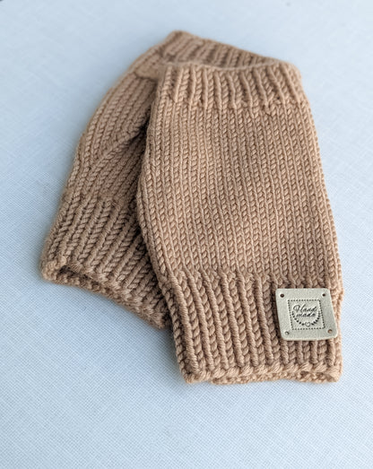 Merino Wool Beige Mitten