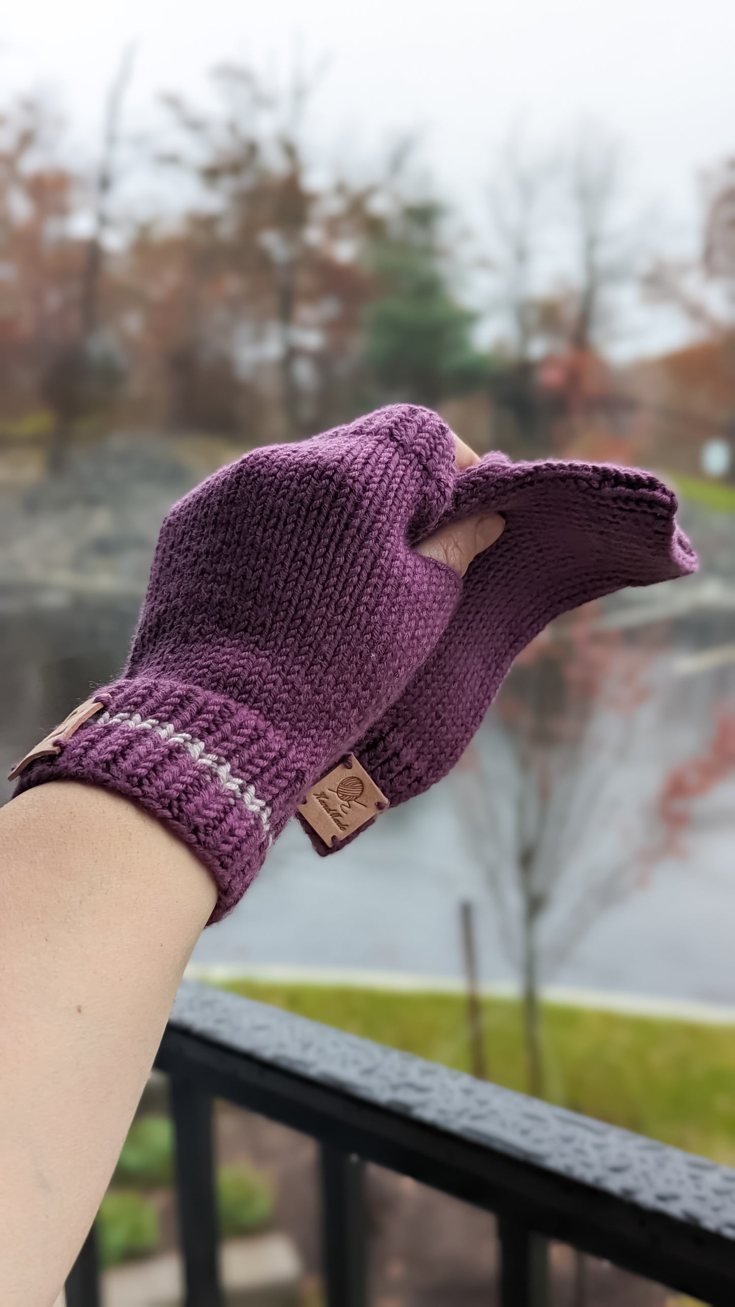 Eggplant Merino Wool Mitten