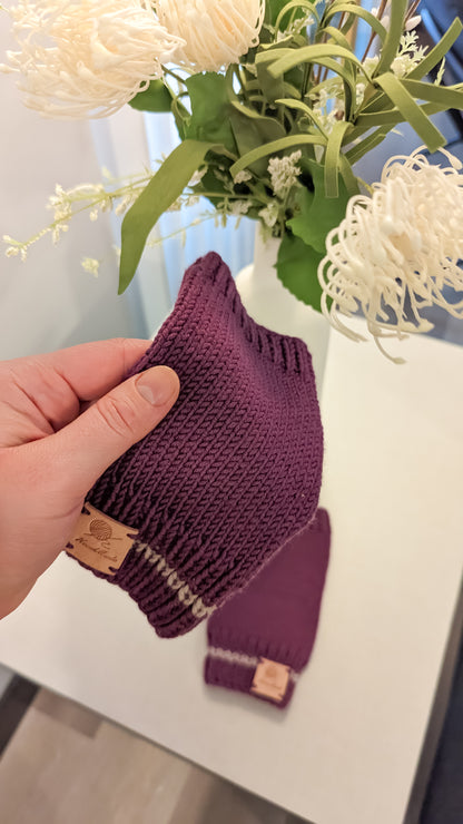 Eggplant Merino Wool Mitten