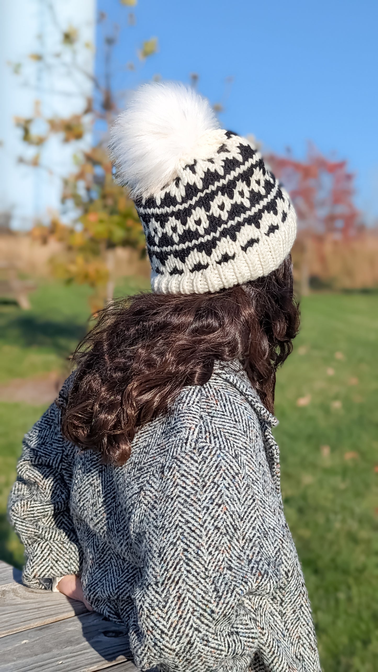 "Messy Head" Child Size Winter Hat | Black & White