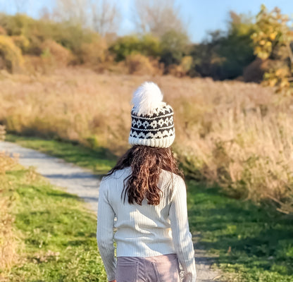 "Messy Head" Child Size Winter Hat | Black & White