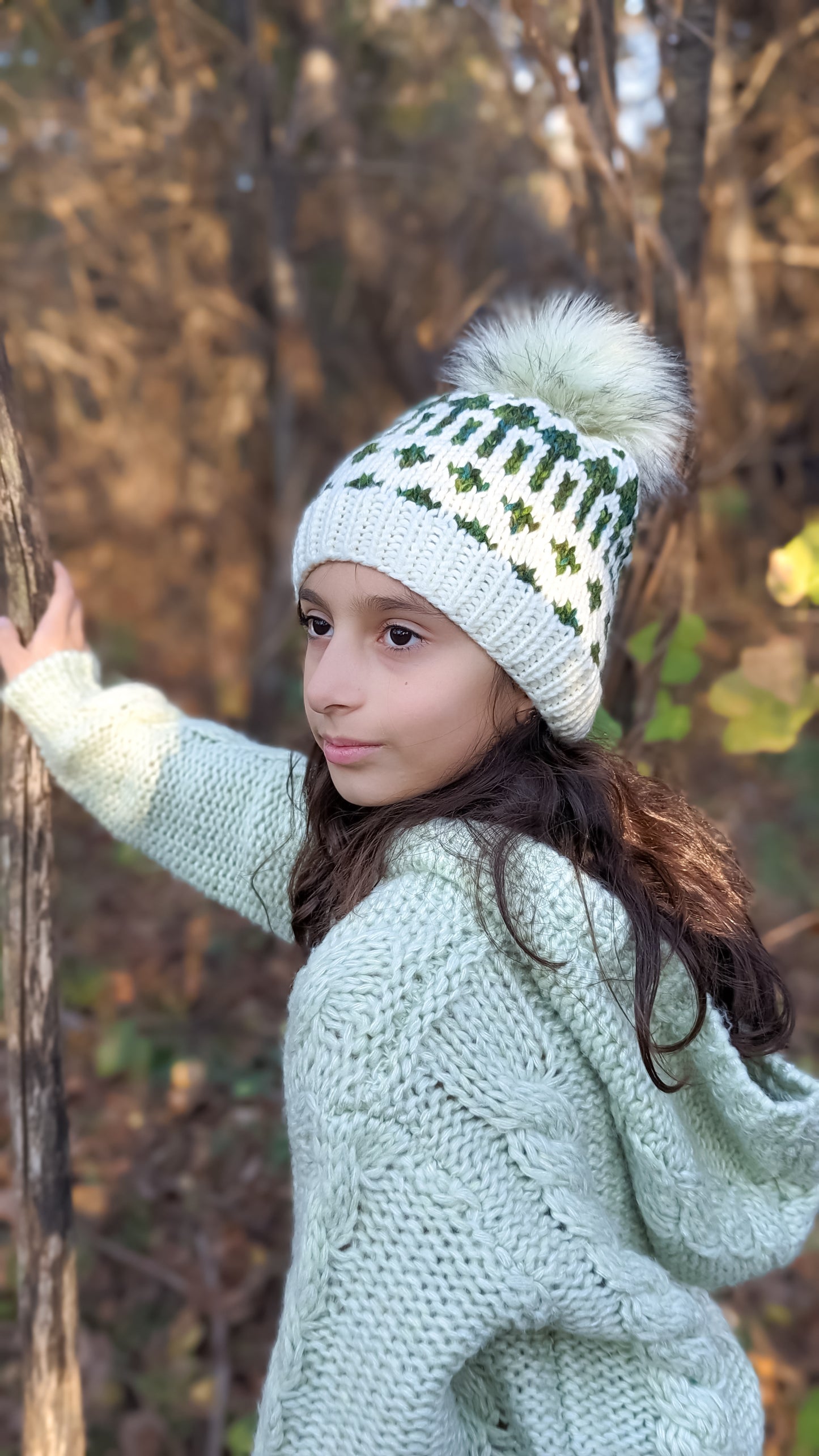 "Messy Head" Child Size Winter Hat | Removable Pom Pom