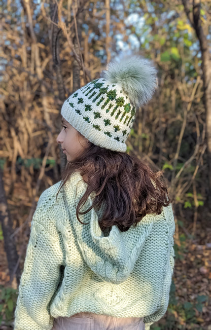 "Messy Head" Child Size Winter Hat | Removable Pom Pom