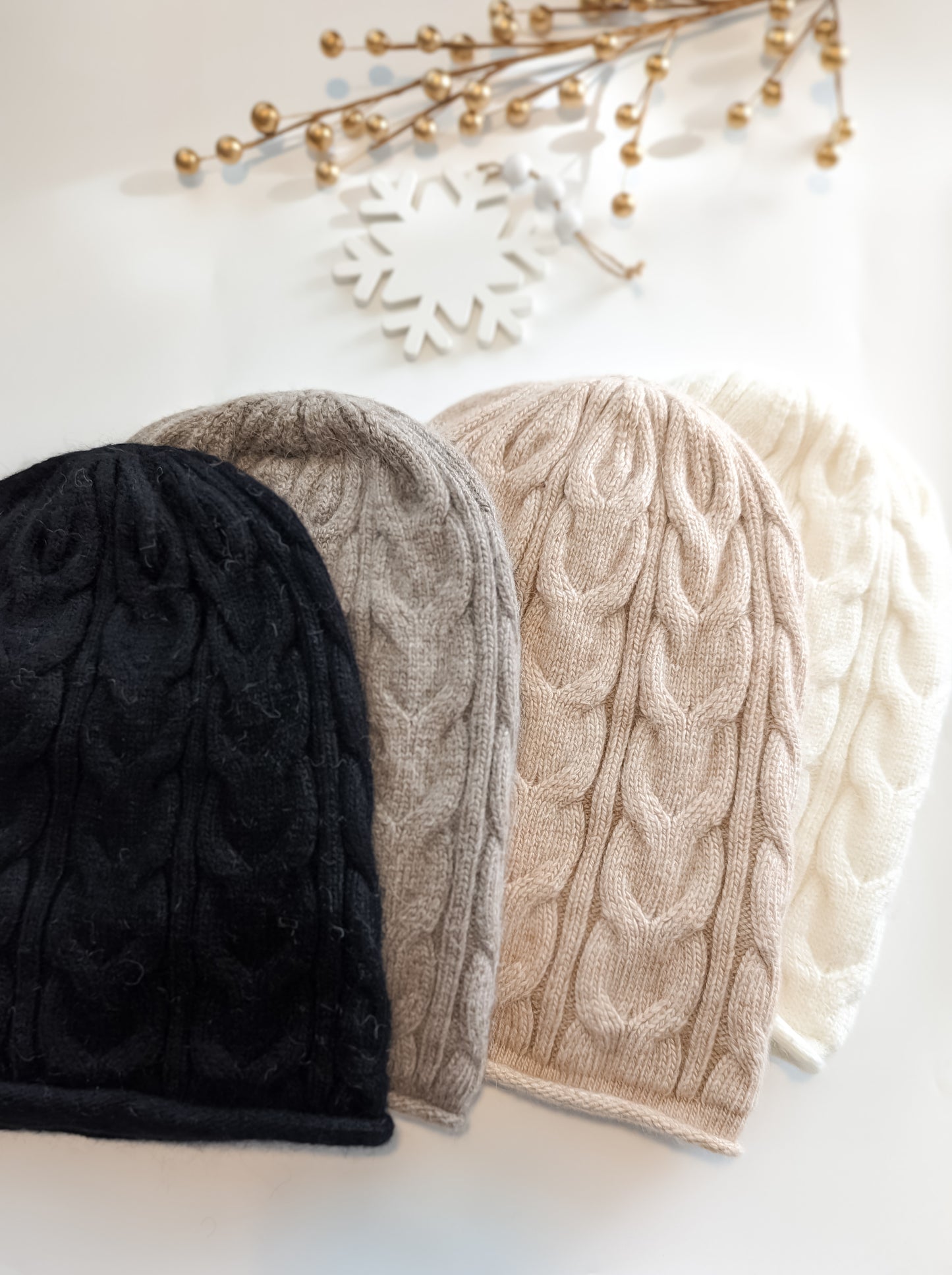 Elegant Cashmere Cable Beanie