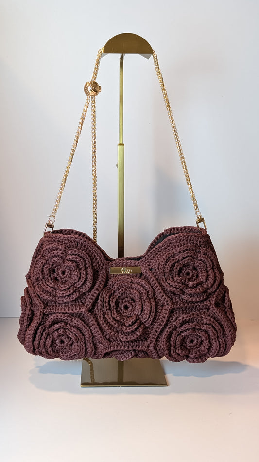 Aurora Tote | Crochet Handmade Bag | Color Red Wine