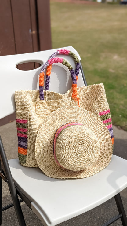 Crochet Straw Hat